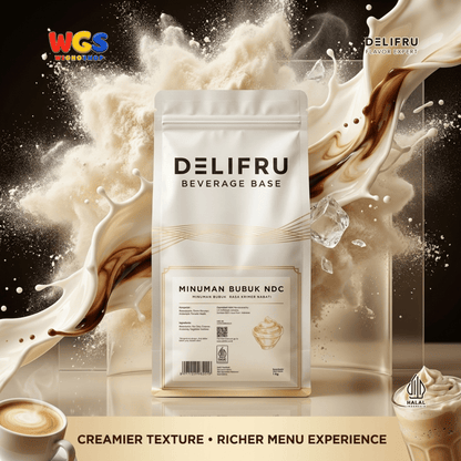 DELIFRU Beverage Base NDC 1kg - Bubuk Non Dairy Creamer Krimer Nabati untuk Kopi Milk Tea Boba Frappe Halal