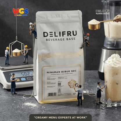 DELIFRU Beverage Base NDC 1kg - Bubuk Non Dairy Creamer Krimer Nabati untuk Kopi Milk Tea Boba Frappe Halal