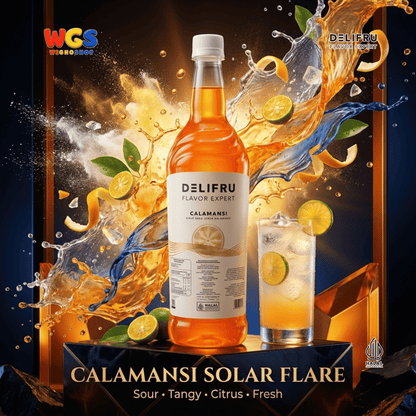 DELIFRU Calamansi Syrup 1 Liter - Sirup Jeruk Kalamansi untuk Mocktail Soda Iced Tea Minuman Cafe Halal