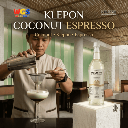 DELIFRU Coconut Syrup 1 Liter - Sirup Kelapa untuk Es Kelapa, Kopi, Latte, Milk Tea, Mocktail & Dessert Halal