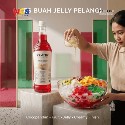 DELIFRU Cocopandan Syrup 1 Liter - Sirup Pandan Kelapa untuk Es Campur Cendol Es Teler Soda Minuman Cafe Dessert Halal