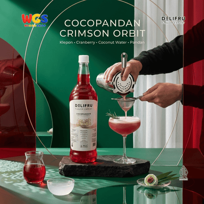 DELIFRU Cocopandan Syrup 1 Liter - Sirup Pandan Kelapa untuk Es Campur Cendol Es Teler Soda Minuman Cafe Dessert Halal