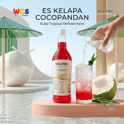 DELIFRU Cocopandan Syrup 1 Liter - Sirup Pandan Kelapa untuk Es Campur Cendol Es Teler Soda Minuman Cafe Dessert Halal