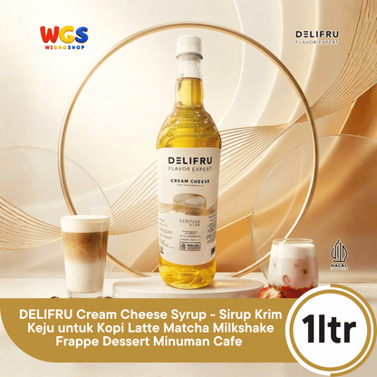 DELIFRU Cream Cheese Syrup 1 Liter - Sirup Krim Keju untuk Kopi Latte Frappe Milkshake Mocktail Minuman Cafe Halal