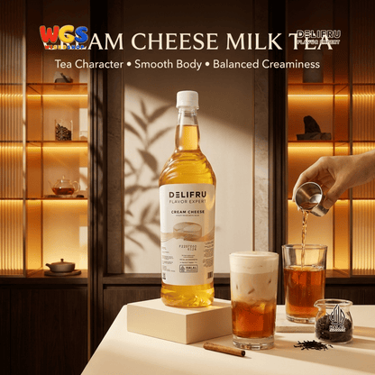 DELIFRU Cream Cheese Syrup 1 Liter - Sirup Krim Keju untuk Kopi Latte Frappe Milkshake Mocktail Minuman Cafe Halal