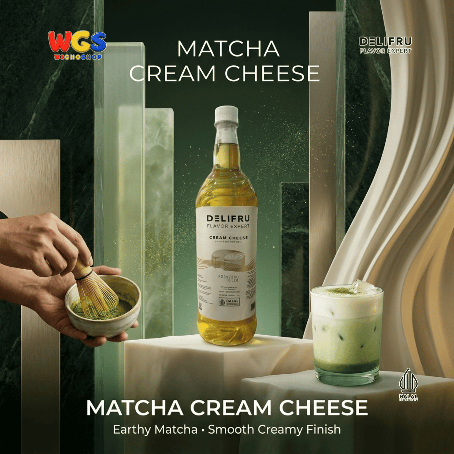 DELIFRU Cream Cheese Syrup 1 Liter - Sirup Krim Keju untuk Kopi Latte Frappe Milkshake Mocktail Minuman Cafe Halal