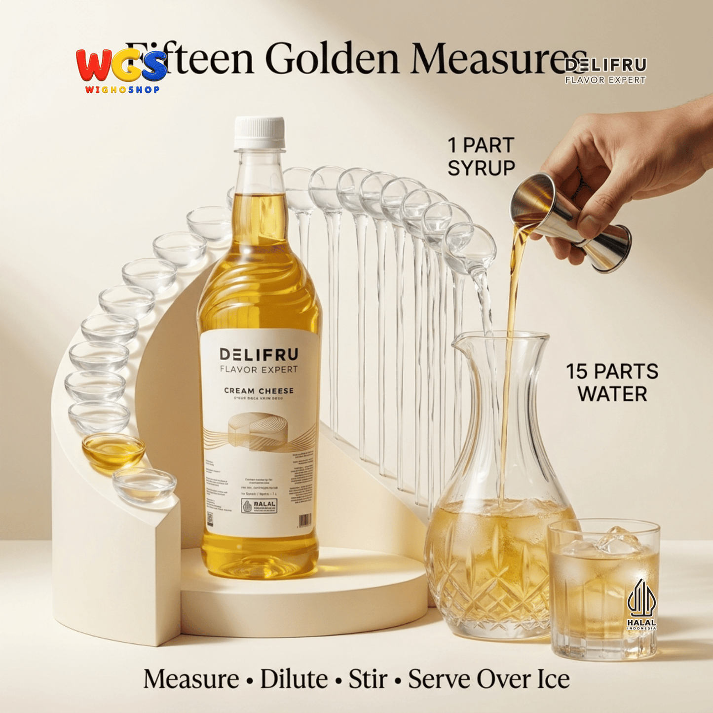 DELIFRU Cream Cheese Syrup 1 Liter - Sirup Krim Keju untuk Kopi Latte Frappe Milkshake Mocktail Minuman Cafe Halal