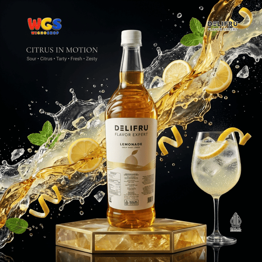 DELIFRU Lemonade Syrup 1 Liter - Sirup Rasa Lemon untuk Lemon Tea Mocktail Soda Sparkling Minuman Cafe Dessert Halal