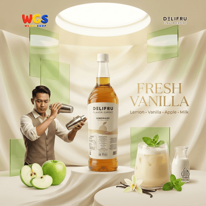 DELIFRU Lemonade Syrup 1 Liter - Sirup Rasa Lemon untuk Lemon Tea Mocktail Soda Sparkling Minuman Cafe Dessert Halal