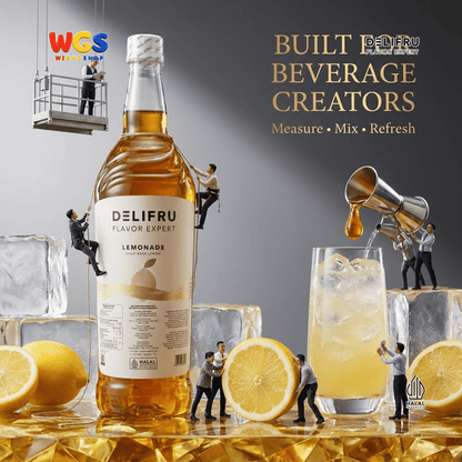 DELIFRU Lemonade Syrup 1 Liter - Sirup Rasa Lemon untuk Lemon Tea Mocktail Soda Sparkling Minuman Cafe Dessert Halal