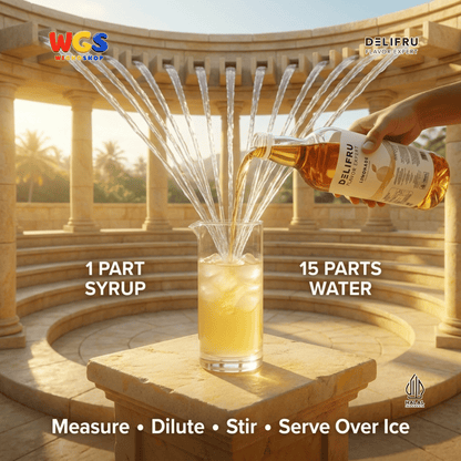 DELIFRU Lemonade Syrup 1 Liter - Sirup Rasa Lemon untuk Lemon Tea Mocktail Soda Sparkling Minuman Cafe Dessert Halal