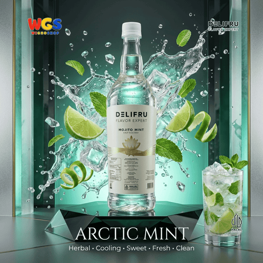 DELIFRU Mojito Mint Syrup 1 Liter - Sirup Mint untuk Virgin Mojito Mocktail Soda Lemonade Iced Tea Minuman Cafe Halal