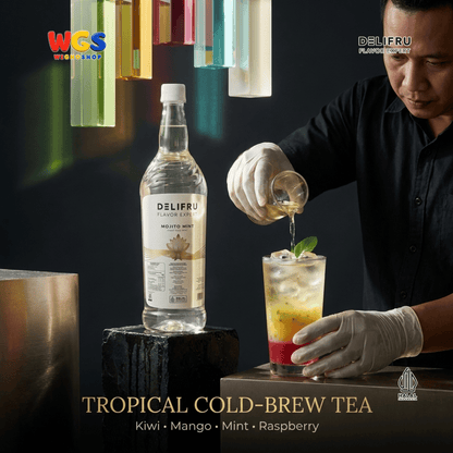DELIFRU Mojito Mint Syrup 1 Liter - Sirup Mint untuk Virgin Mojito Mocktail Soda Lemonade Iced Tea Minuman Cafe Halal