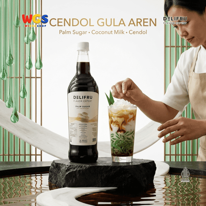 DELIFRU Palm Sugar Syrup 1 Liter - Sirup Gula Aren Cair untuk Kopi Susu Latte Boba Cendol Dessert Minuman Cafe Halal