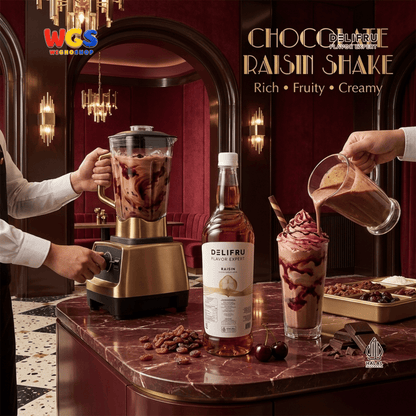 DELIFRU Raisin Syrup 1 Liter - Sirup Rasa Kismis untuk Mocktail Soda Iced Tea Milkshake Minuman Cafe Dessert Halal
