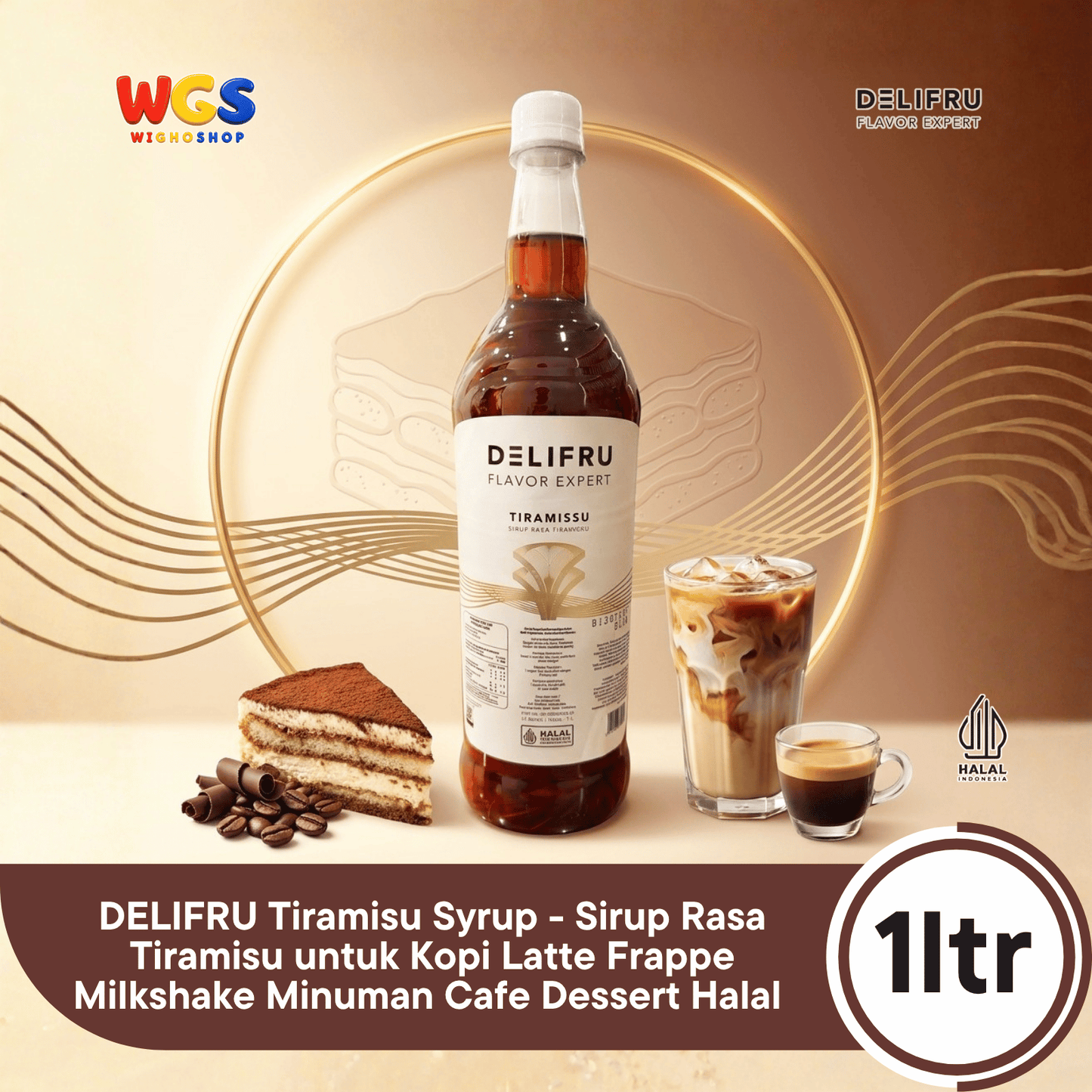 DELIFRU Raisin Syrup 1 Liter - Sirup Rasa Kismis untuk Mocktail Soda Iced Tea Milkshake Minuman Cafe Dessert Halal