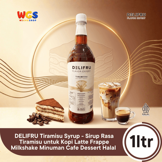 DELIFRU Raisin Syrup 1 Liter - Sirup Rasa Kismis untuk Mocktail Soda Iced Tea Milkshake Minuman Cafe Dessert Halal