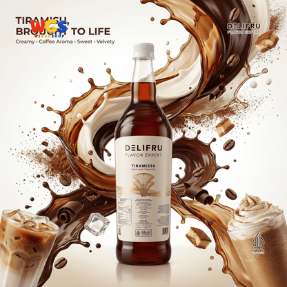DELIFRU Raisin Syrup 1 Liter - Sirup Rasa Kismis untuk Mocktail Soda Iced Tea Milkshake Minuman Cafe Dessert Halal