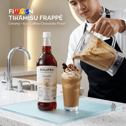 DELIFRU Raisin Syrup 1 Liter - Sirup Rasa Kismis untuk Mocktail Soda Iced Tea Milkshake Minuman Cafe Dessert Halal