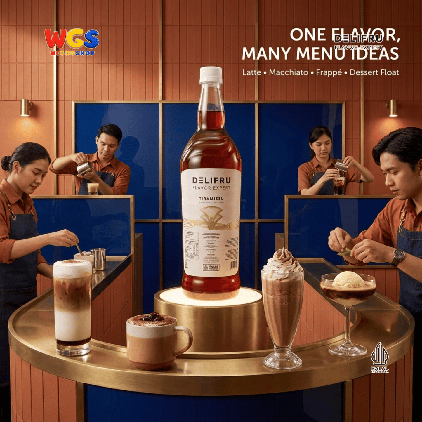 DELIFRU Raisin Syrup 1 Liter - Sirup Rasa Kismis untuk Mocktail Soda Iced Tea Milkshake Minuman Cafe Dessert Halal
