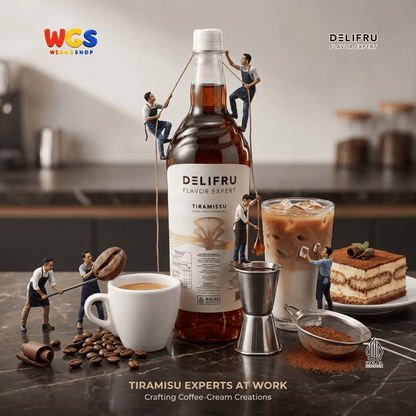 DELIFRU Raisin Syrup 1 Liter - Sirup Rasa Kismis untuk Mocktail Soda Iced Tea Milkshake Minuman Cafe Dessert Halal