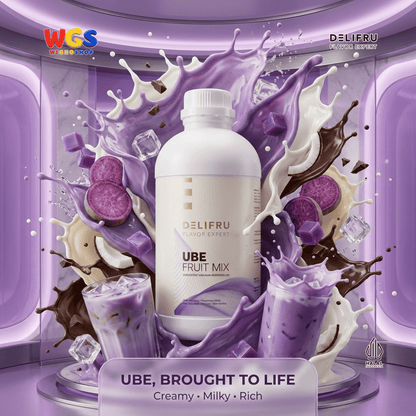 DELIFRU Ube Fruit Mix 1kg - Konsentrat Ubi Ungu untuk Ube Latte Milk Smoothie Frappe Minuman Cafe Halal
