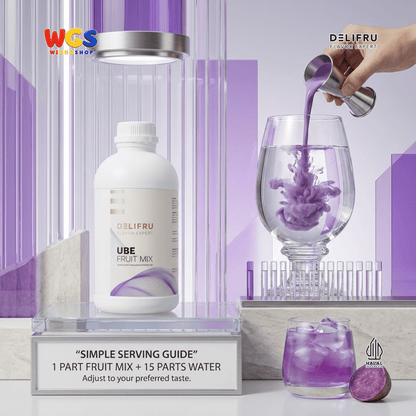 DELIFRU Ube Fruit Mix 1kg - Konsentrat Ubi Ungu untuk Ube Latte Milk Smoothie Frappe Minuman Cafe Halal