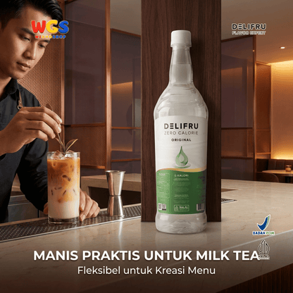 DELIFRU Zero Calorie Original Syrup 1 Liter - Sirup Tanpa Gula 0 Kalori untuk Kopi Teh Mocktail Minuman Diet Halal