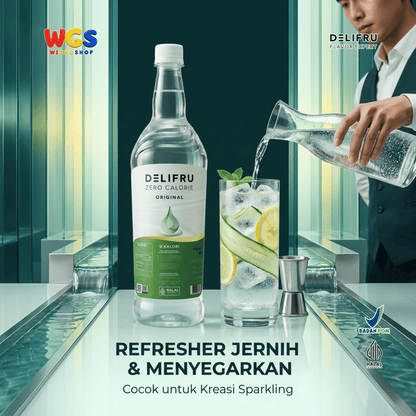 DELIFRU Zero Calorie Original Syrup 1 Liter - Sirup Tanpa Gula 0 Kalori untuk Kopi Teh Mocktail Minuman Diet Halal
