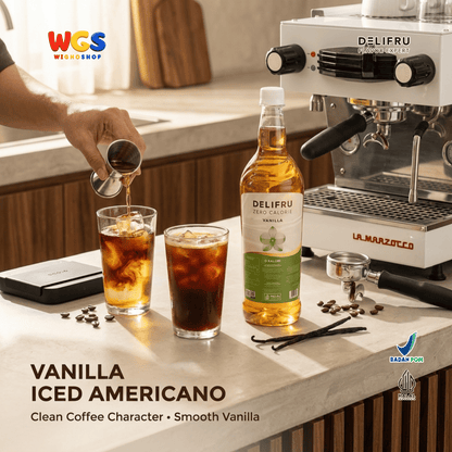 DELIFRU Zero Calorie Vanilla Syrup 1L - Sirup Vanilla Sugar Free Bebas Gula untuk Kopi Latte Minuman Cafe