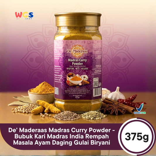 De' Maderaas Madras Curry Powder 375g - Bubuk Kari Madras India Rempah Masala Ayam Daging Gulai Biryani