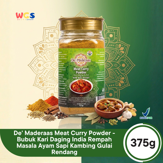De' Maderaas Meat Curry Powder 375g - Bubuk Kari Daging India Rempah Masala Ayam Sapi Kambing Gulai Rendang