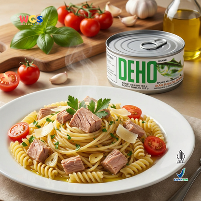 Deho Tuna Chunk in Oil 180g - Ikan Tuna Kaleng Dalam Minyak untuk Salad Pasta Sandwich