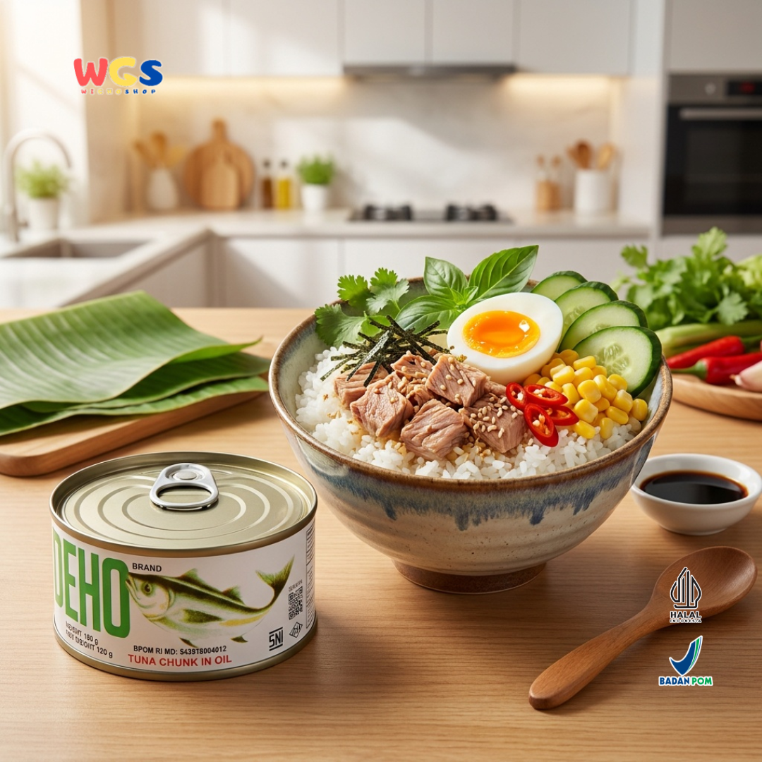 Deho Tuna Chunk in Oil 180g - Ikan Tuna Kaleng Dalam Minyak untuk Salad Pasta Sandwich