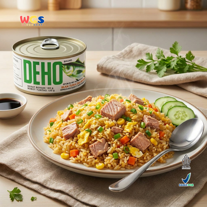 Deho Tuna Chunk in Oil 180g - Ikan Tuna Kaleng Dalam Minyak untuk Salad Pasta Sandwich