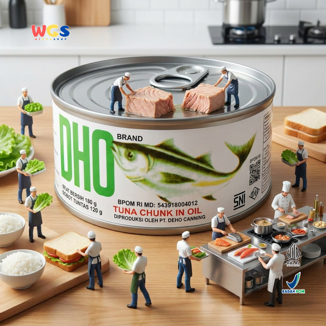 Deho Tuna Chunk in Oil 180g - Ikan Tuna Kaleng Dalam Minyak untuk Salad Pasta Sandwich