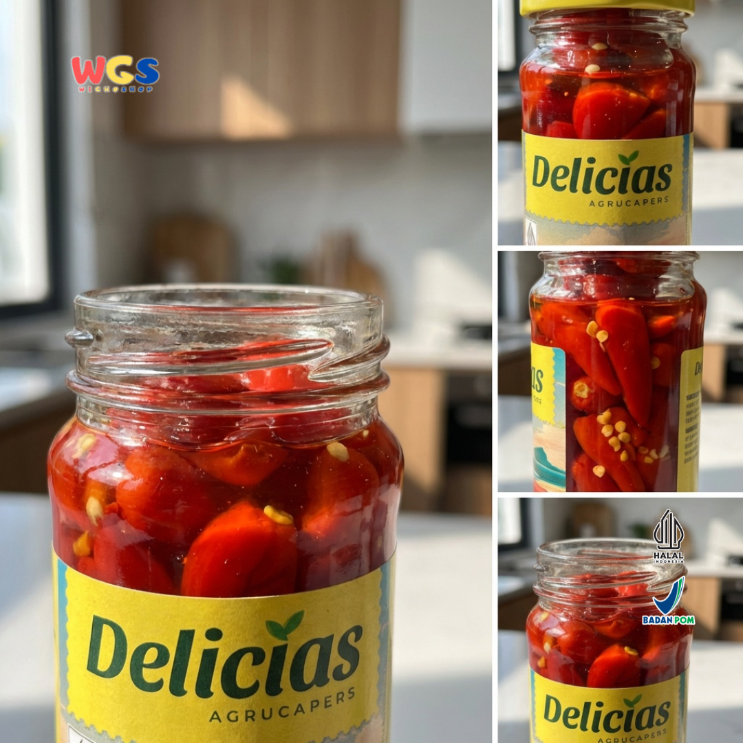 Delicias Spicy Red Piri-Piri 100g - Acar Cabe Merah Pedas Asam Gurih untuk Masakan & Topping