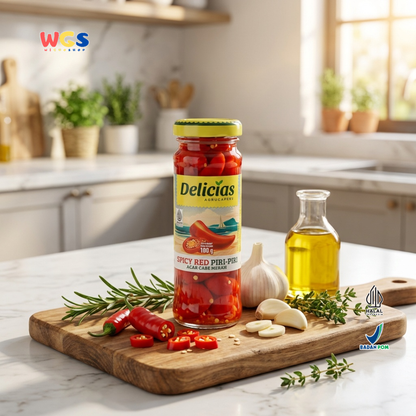 Delicias Spicy Red Piri-Piri 100g - Acar Cabe Merah Pedas Asam Gurih untuk Masakan & Topping