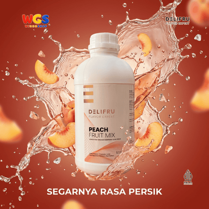 Delifru Peach Fruit Mix 1kg - Konsentrat Puree Persik untuk Peach Tea & Mocktail