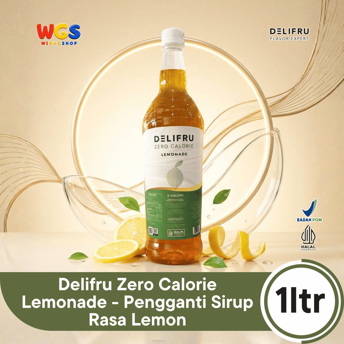 Delifru Zero Calorie Lemonade 1L - Pengganti Sirup Rasa Lemon