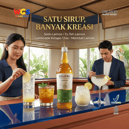 Delifru Zero Calorie Lemonade 1L - Pengganti Sirup Rasa Lemon