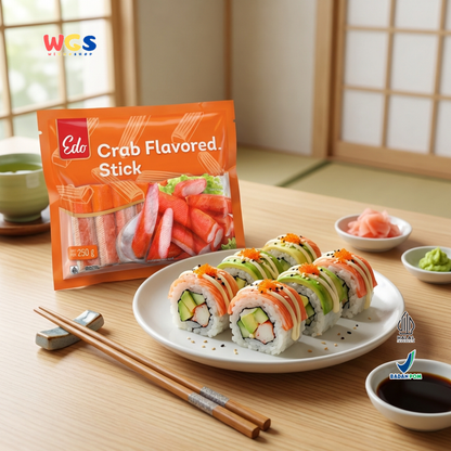 Edo Crab Flavored Stick Frozen Food 250g - Halal