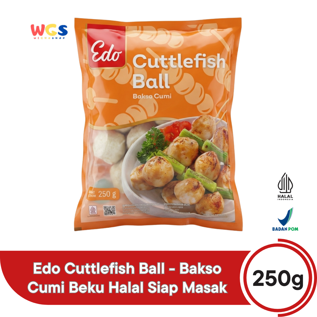 Edo Cuttle Fish Ball Squid Meatballs Frozen Food 250g - Halal