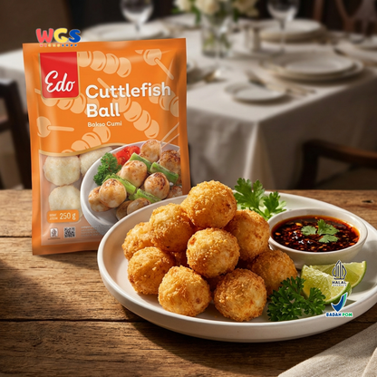 Edo Cuttle Fish Ball Squid Meatballs Frozen Food 250g - Halal