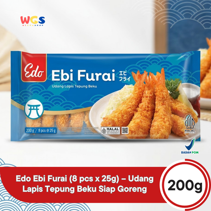 Edo Ebi Furai Tempura Shrimp Processed Frozen Food 8 pcs x 25g - Halal