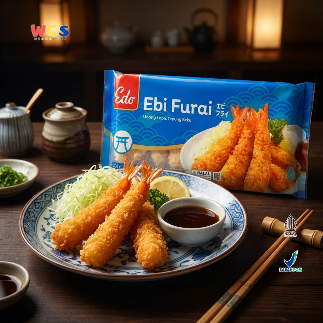 Edo Ebi Furai Tempura Shrimp Processed Frozen Food 8 pcs x 25g - Halal