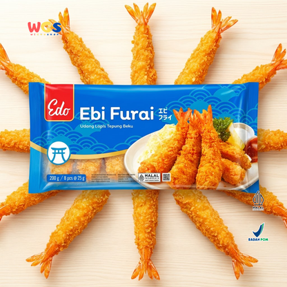 Edo Ebi Furai Tempura Shrimp Processed Frozen Food 8 pcs x 25g - Halal
