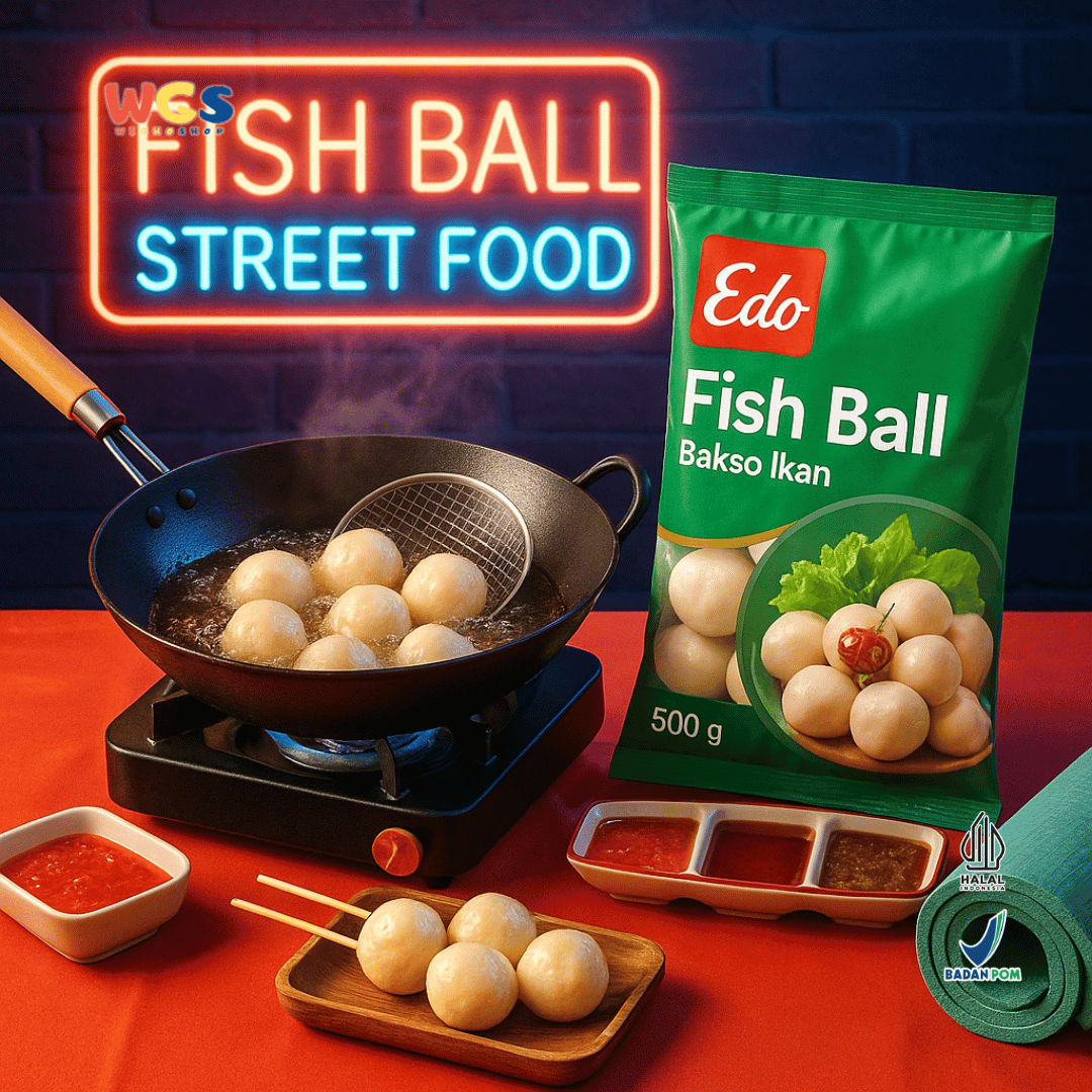 Edo Fish Ball 500g – Bakso Ikan Beku Lezat Praktis untuk Sup, Goreng & Shabu-shabu