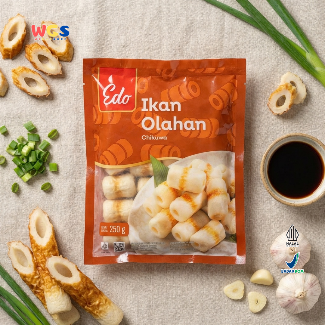 Edo Processed Fish Chikuwa Bakso Frozen Food 250g - Halal