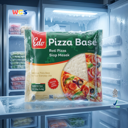 Edo Pizza Base 15cm 120g (3x40g) - Roti Pizza Siap Masak Frozen Half Baked